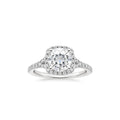 Fancy 18K Gold Cushion round Cut Moissanite Halo Engagement Ring Elegant Jewelry for Brides-to-Be