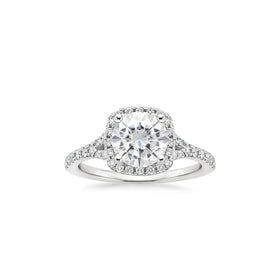Fancy 18K Gold Cushion round Cut Moissanite Halo Engagement Ring Elegant Jewelry for Brides-to-Be