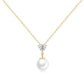 Custom 925 Sterling Silver Fashion Jewelry Pearl Necklace 18K Gold Plated for Women