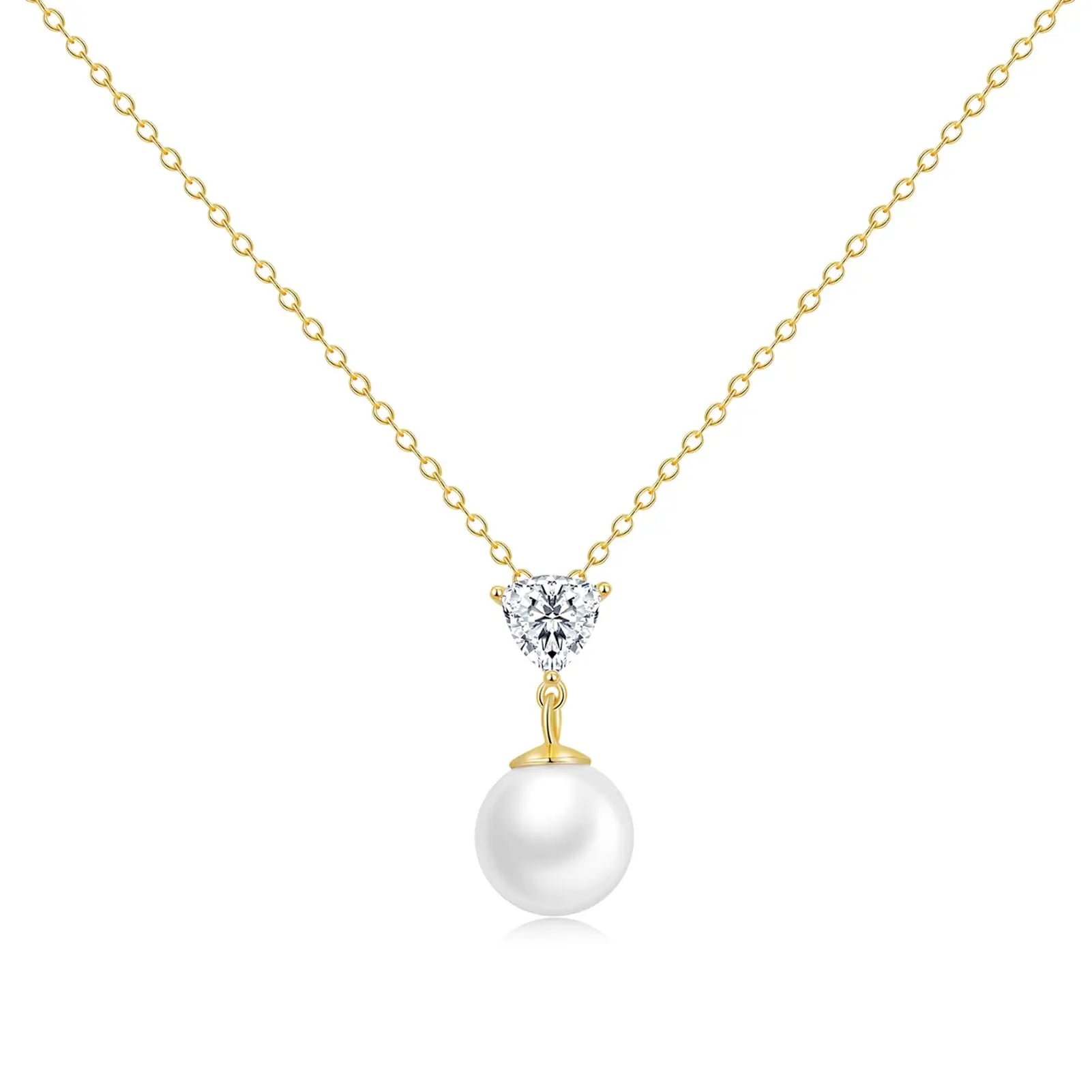 Custom 925 Sterling Silver Fashion Jewelry Pearl Necklace 18K Gold Plated for Women
