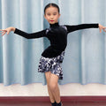 Girls Practice Latin Performance Dress Female Long Sleeve Art Test Dress Autumn