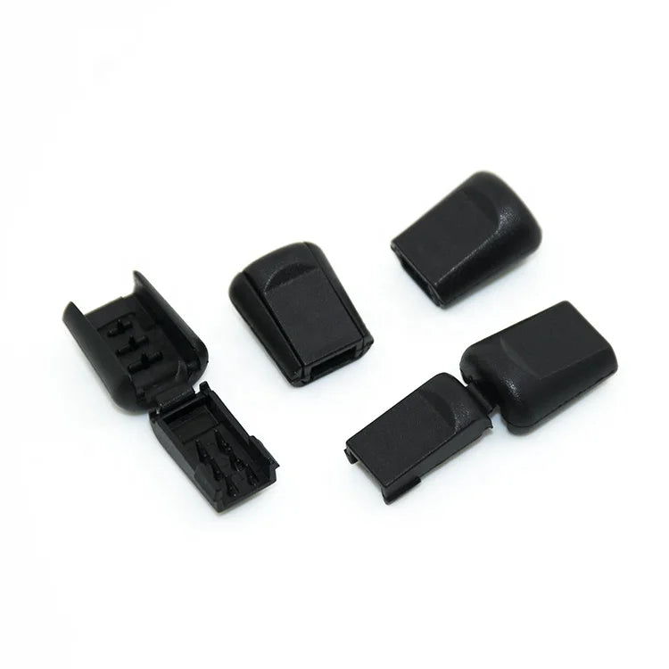 Factory Price Ready to Ship Plastic Black Cord Lock Stoppers Toggles Cord End Stoppers POM Cord End Clips