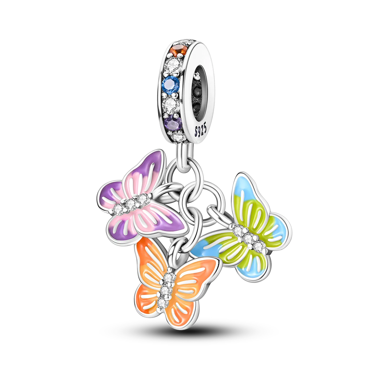 925 Sterling Silver Bee Pendant with Zircon Fashion Jewelry for Women's Party Gift Fit Bracelet