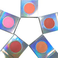 Luxury Cosmetic Cute Pink Apricot Color Single Holographic Blush Private Label Long Lasting Pressed Powder Blush Palette