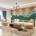Living Room Hotel Elegant 3d Three-Dimensional Glowing New Chinese Style Wood Grain Hotel Tv Background Wall Wallpaper Mural