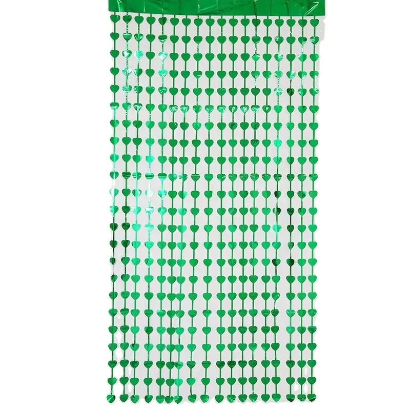 2022 Green Tinsel Curtain Metallic Fringe Foil Shape Wedding Door Decorations for Home Party Christmas Christmas Decoration