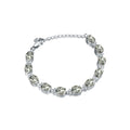 F0066 Abiding Jewelry New Arrival 925 Sterling Silver Tennis Oval 8x10 Prasiolite Stone Natural Quartz Bracelet