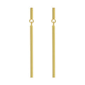 Summer Fine Jewelry 925 Sterling Silver Versatile Geometric Vertical Square Bar Long Drop Earrings for Women