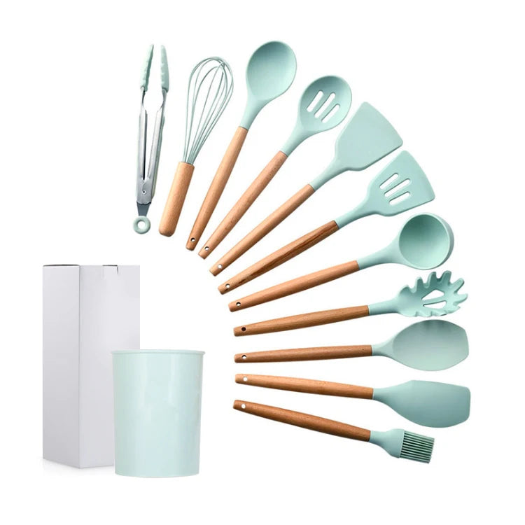 100% Food Grade Silicone Kitchen Accessories Utensils Eco Friendly Customized Logo Colorful Cooking Utensils Baking Kitchen