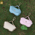 RTS Outdoor PU Leather Dog Waste Bag Portable Dog Poop Bag Holder With Metal Clip Travel Dispenser Pouch Bag for Leash and Belt