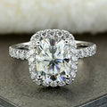 CAOSHI Simple Rectangle Shaped Princess Cut Design Crystal Cubic Zirconia Rings for Women Engagement Bridal Silver Plated Rings