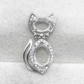 Sterling Silver 5*7+7*9mm Semi Mount Pendant Empty Frame Blank Support Setting S925 Base Hold Without Center Stone for DIY Inlay