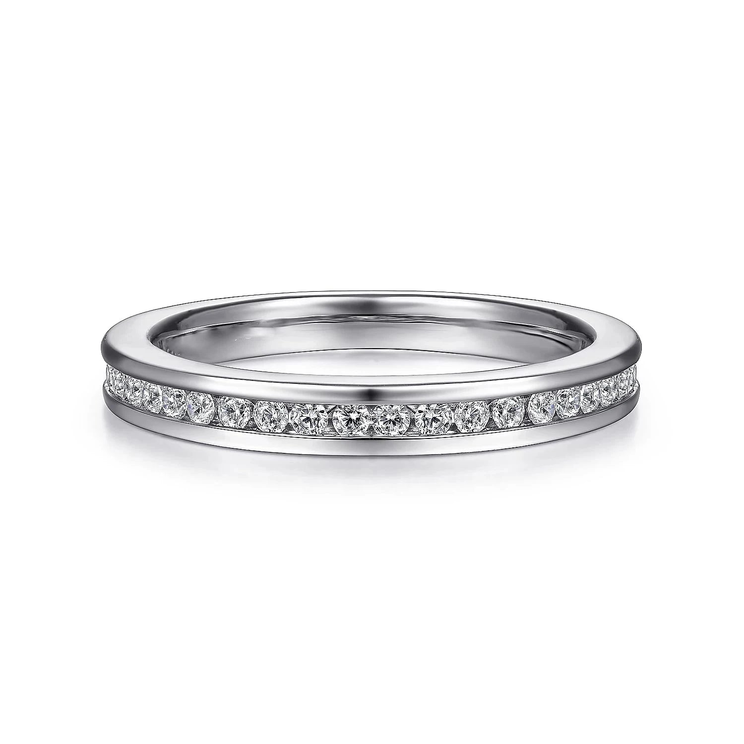 H&F Original 14K White Gold Custom Wedding Band 18K 9K Pure Gold Channel Set Diamond Engagement Ring for Women