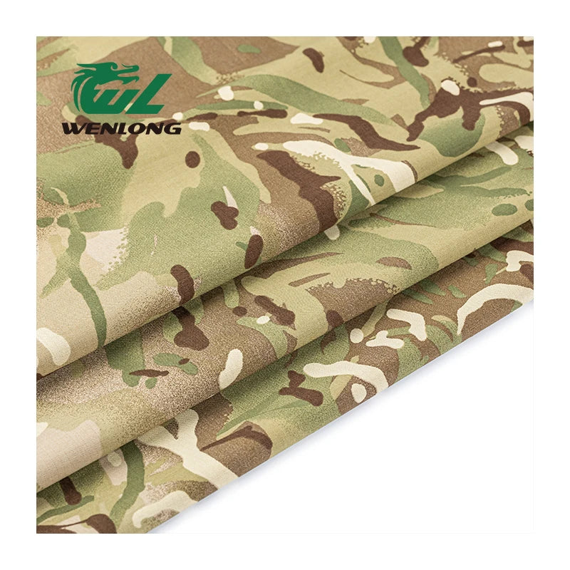 Camouflage Printed CVC Twill Ripstop Woven Fabric Flame Retardant Anti Mosquito 30/70 Tactical Gears Uniform Girls Boys Dress