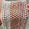 4mm to 10mm Zhuji Real Baroque Pearl Loose Beads Natural Freshwater Round Pearl Threaded for DIY Bracelet Necklace Making