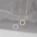Fashion Pendant Necklace 925 Sterling Silver Zircon Necklace Hollow Round Circle Charm Gold Plated Necklaces Women
