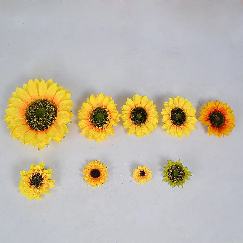 Factory Wholesale 3cm-26cm Sunflower Head Photographic Props Artificial Flower Head