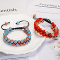 New Design Bohemia Style Cristal Stones Rope Woven 2 Layers Glass Beaded Healing Crystal Adjustable Unisex Bracelet & Bangle