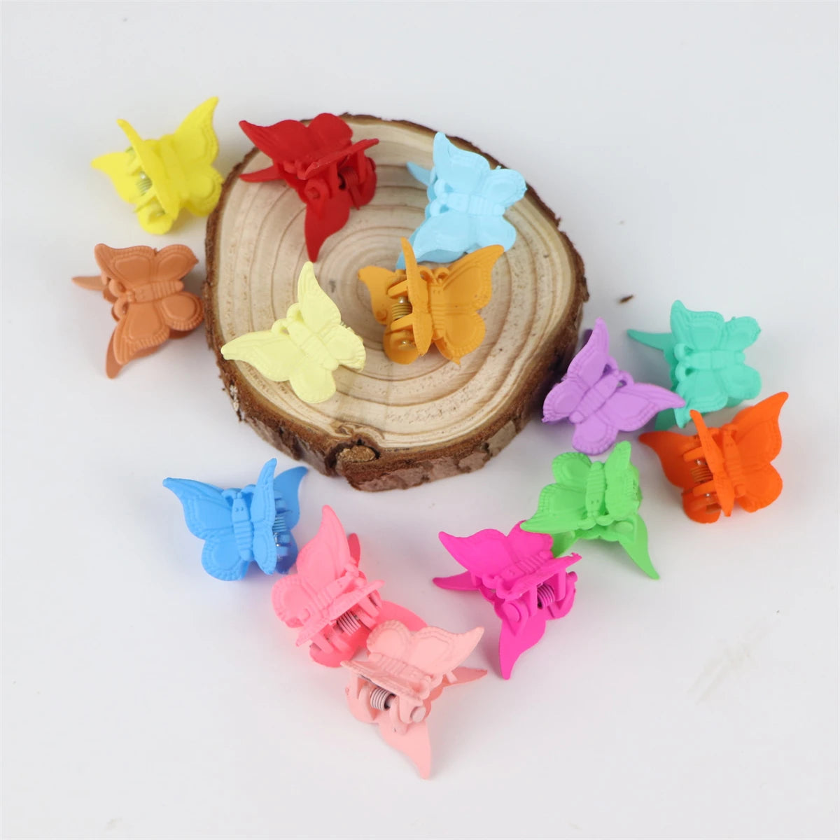 10PCS Matte Cartoon Butterfly Hair Clips Claw Barrettes Mini Hairpin for Women Girls Kids