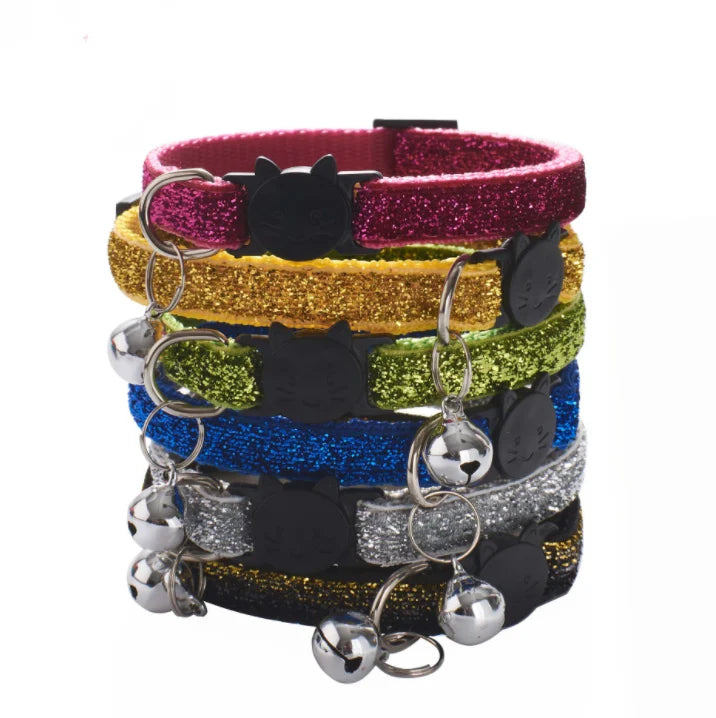 Glittery Sparkle Pet Cat Bell Collar Breakaway