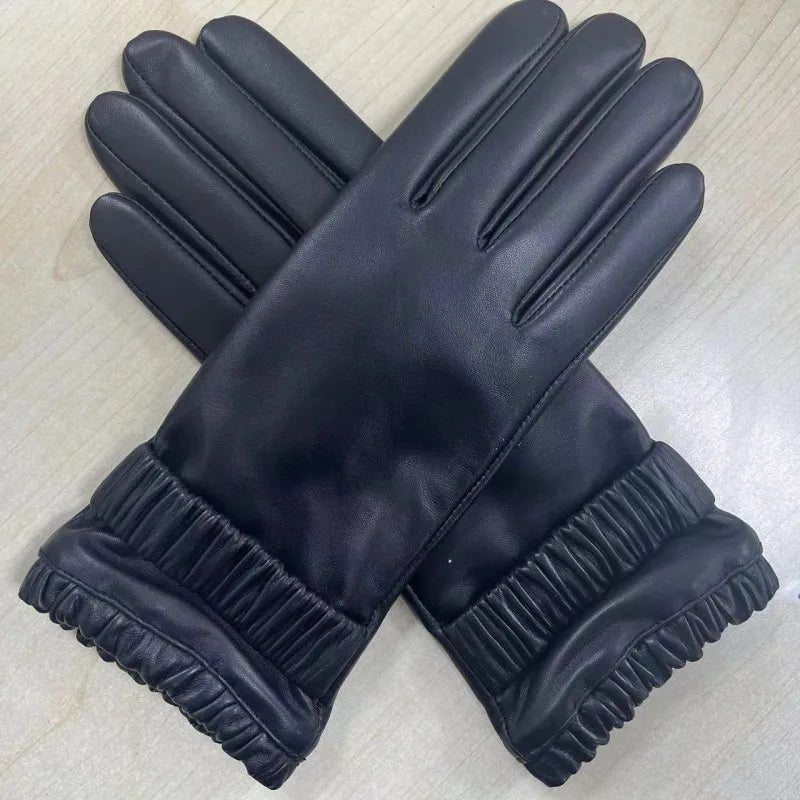 Sample Support Manufacturers Custom OEM Gloves Golden Supplier Best Quality Lower Price Warm Women Design Leather Gloves
