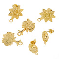 Gold Color Sun Flowers Stud Posts DIY Earrings Jewelry Making Dangle Charms Pendants Accessories Supplies