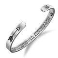 Custom Fashion C-Shaped Open 304 Stainless Steel Wristband Inspirational Christmas Lettering for School Season
