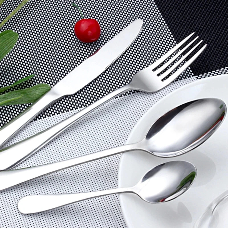 Hotel Restaurant Wedding Cutlery Stainless Steel Silverware Eco Friendly Reusable Cutlery Set