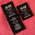 Silk Screen Printing Washing Care Organic Black Cotton Labelloop Fold Free Design 100% Black Cotton Inside Tags