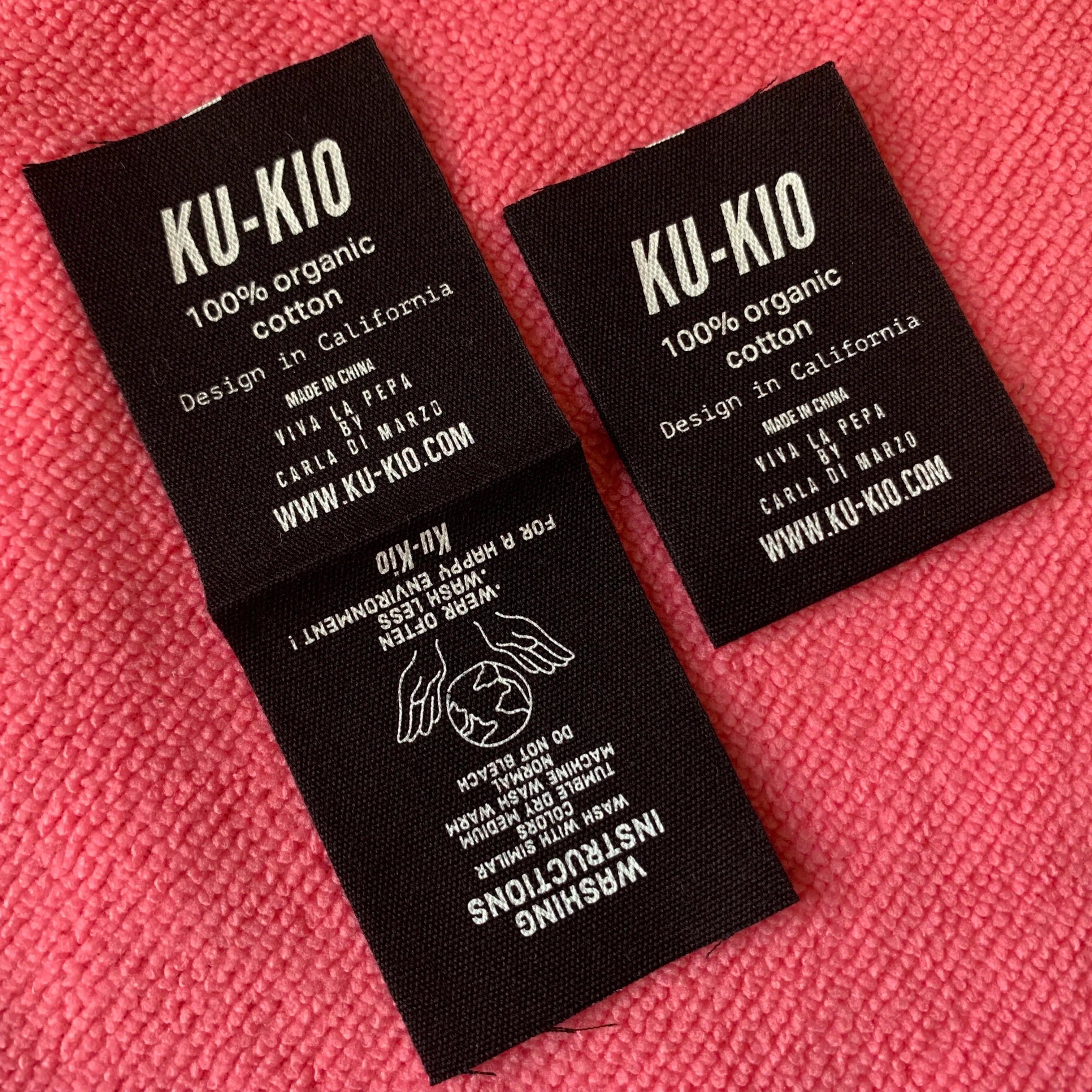 Silk Screen Printing Washing Care Organic Black Cotton Labelloop Fold Free Design 100% Black Cotton Inside Tags