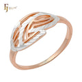 FJ Fallon Fashion Jewelry Rings Plated in Rose Gold Two Tone Brass Based