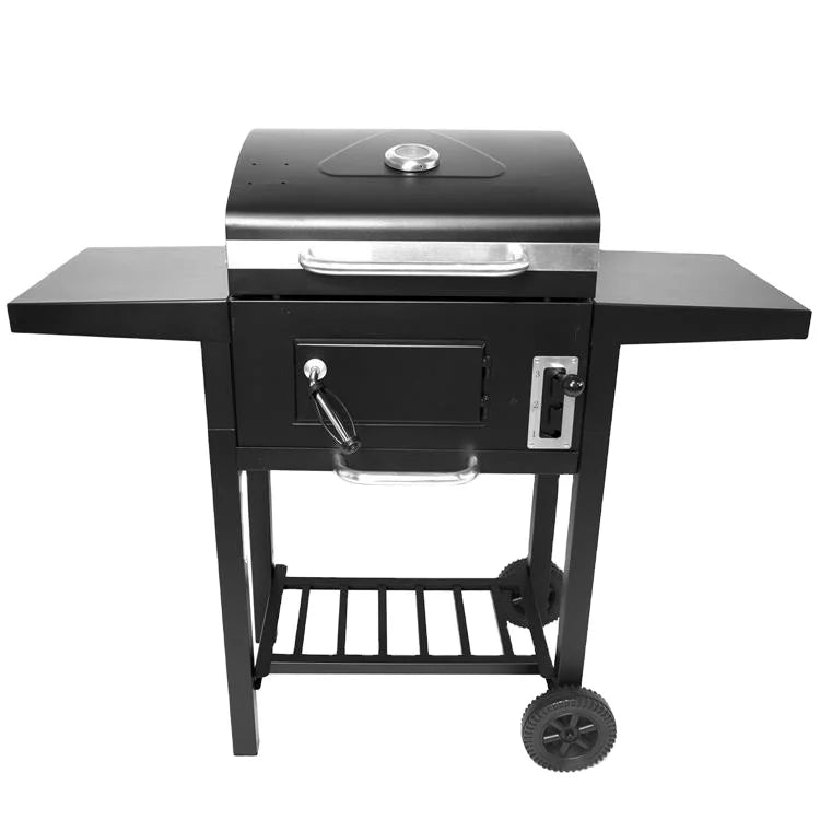 SCB-115 BBQ Grill Round Charcoal Stove Outdoor Bacon Portable 3 in 1 Barbecue Double Deck Smoker Oven Camping Picnic Cooking