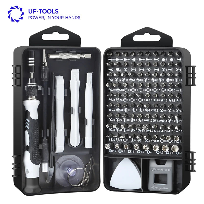 117-in-1 Professional Magnetic Electronics Repair Tool Set DIY Grade Screwdriver Bits Kit with Plastic Handle OEM Customizable