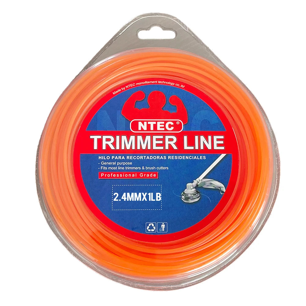 NTEC 3.0mm*30m Electric Orange Strimmer Line for Trimmers & Brush Cutters Impact Toughness OEM Factory Price 100% New Nylon