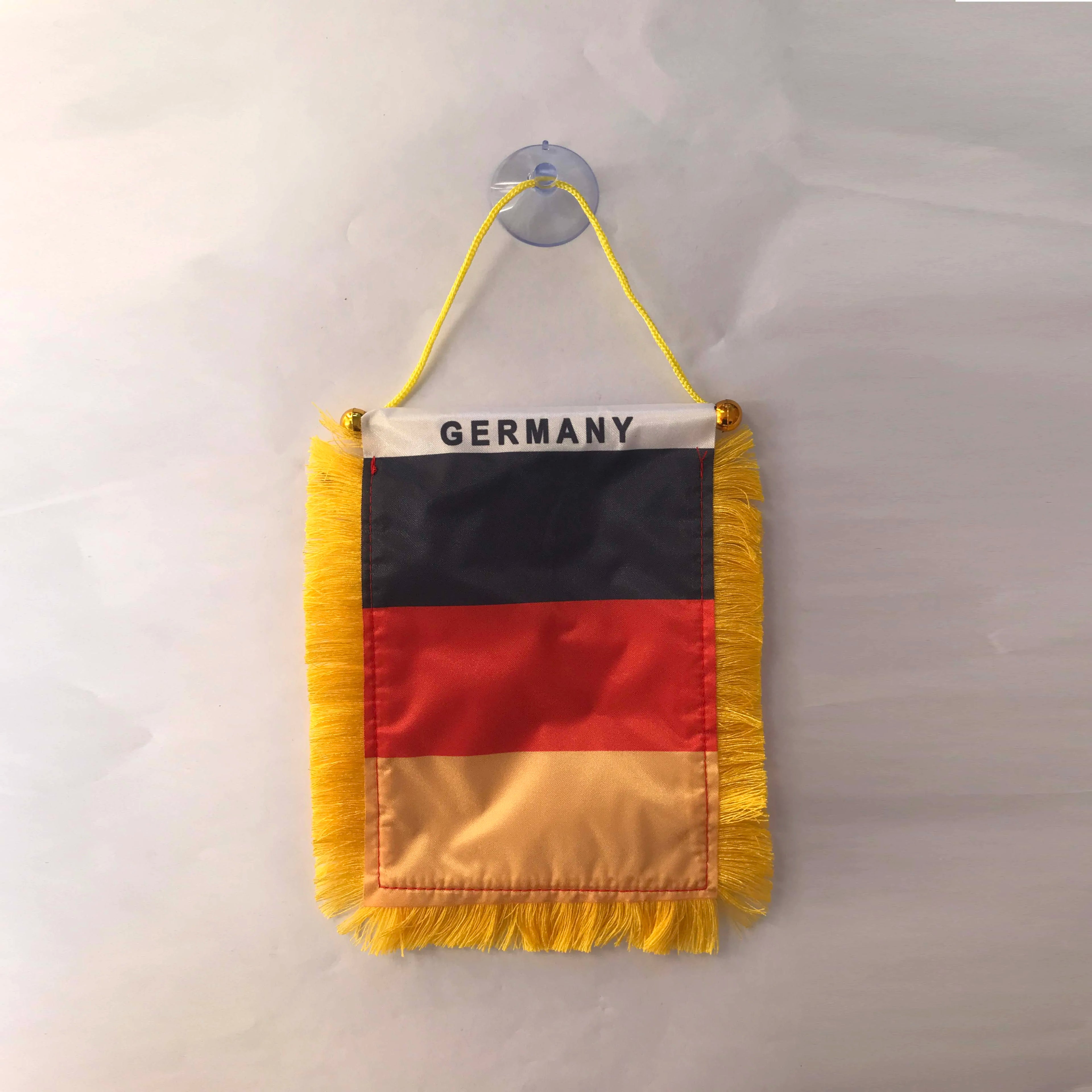 Cheap Custom Eco-Friendly Polyester Digital Printed Mini Germany Pennant Flag for Rearview Mirror
