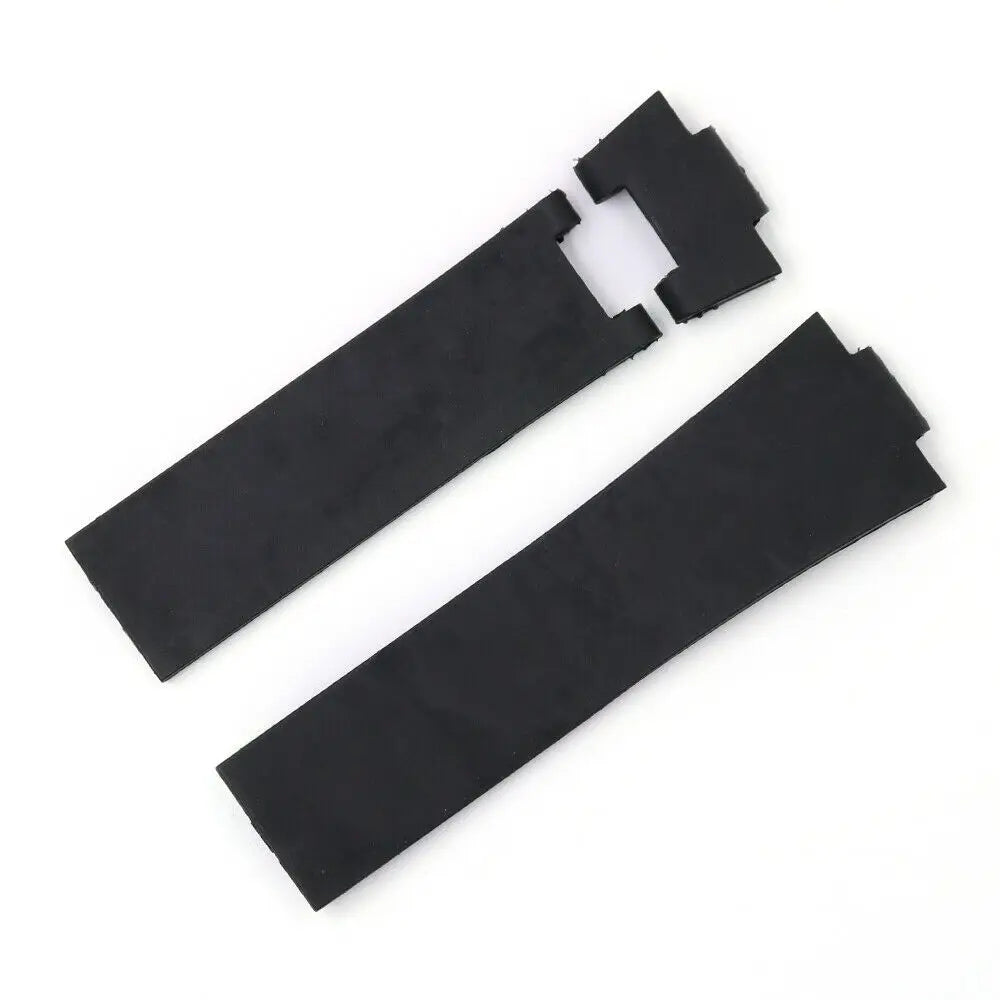 22mm*10mm Luxury Black Rubber Waterproof Replacement Wrist Watch Band Strap Breathable for Ulysse Nardin