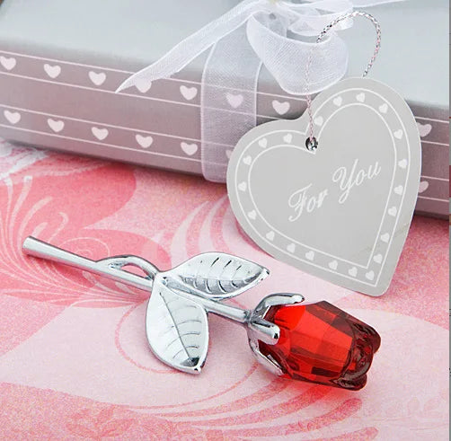 Wholesale 2025 Valentine's Gifts Crystal Rose Flower Mother's Day Gift Idea Art Wedding Home Decoration Romantic Souvenirs Gifts