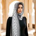 Printed Chiffon Women Hijab Arab Scarf Middle East Dubai Palestinian Headscarf Ready for Shipment Available Keffiyeh Kuffiyeh MegaBDM