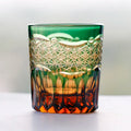 Japanese Edo Kriko Style Hand- Carved Shot Glass for Whisky and Brandy Elegant Rock Glass Tumbler
