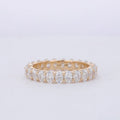 Starsgem Fine Jewelry  14K Yellow Gold 2.5x3.5mm Oval Cut Lab Grown Diamonds Full Setting Wedding Rings Eternity Band