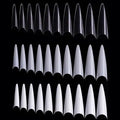 Misscheering 600pcs Clear and Natural Half Cover Stiletto Artificial Fingernails