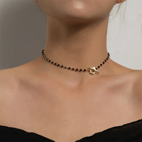 New Arrival Beaded Alloy Bohemian Colorful Beaded Choker Pendant Choker Necklace for Women