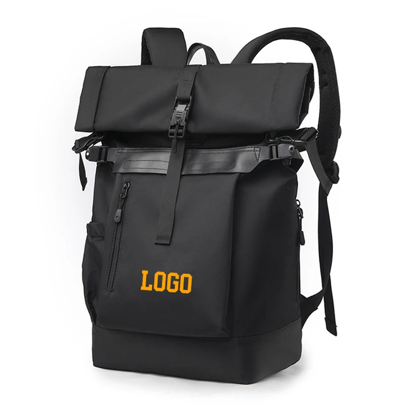 Custom Anti-theft Laptop Rollitop Backpack Waterproof Student School Bag Men's Casual Travel Roll Top Backpack for Women