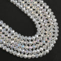 AB Color Faceted White Crystal Rondelle Loose Beads Cheap Flat Round Beads for Jewelry Making DIY
