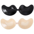 Sticky Invisible Adhesive Backless Strapless Bra Beige and Black Washed Jersey Eco-Friendly Breathable for Women