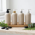 OEM 100ml 250ml Luxury Home Bath Shampoo Bottle Empty Cosmetic Pump Packaging Wheat Straw Biodegradable Plastic Pump Bottle