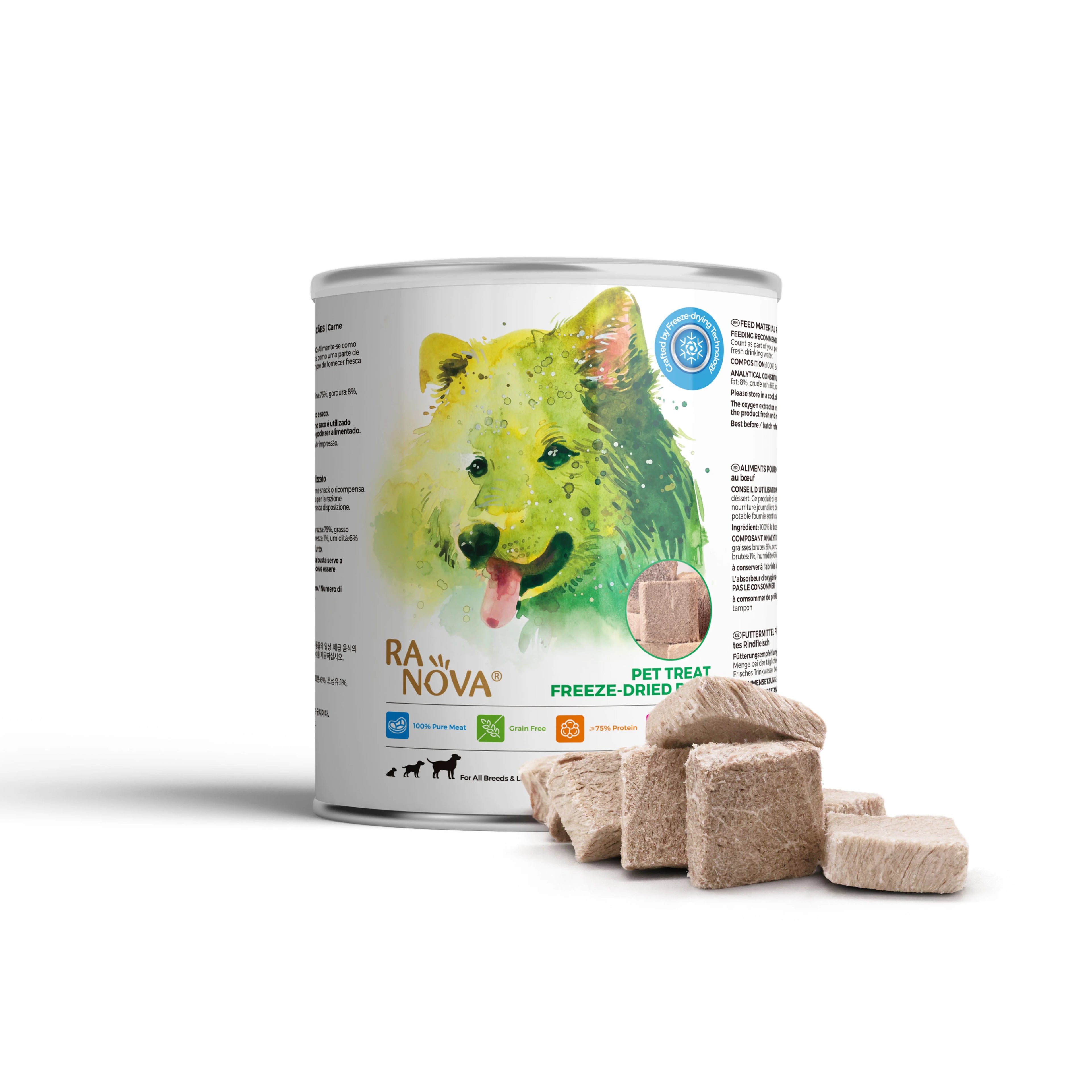 Ranova Bulk Buy Single Ingredient Freeze-Dried Pure Beef Pet Treats Healthy Dog Training Treats
