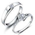 G66 40 Styles Heart Silver Zircon Adjustable Finger Rings Jewelry Engagement Wedding Couple Ring Set