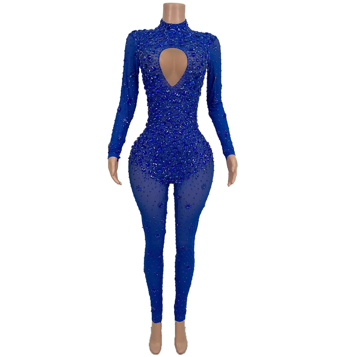 Sihaiyile Sexy Long Sleeves One Piece Bodysuit Festival Outfit Dancing Clothes Women Rompers Club Party Rhinestone Jumpsuits