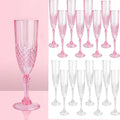 6 OZ Unbreakable Plastic Champagne Flute Luxury Reusable Goblet Glass for Wedding Bar Party Toasting Events Valentine's Day MegaBDM